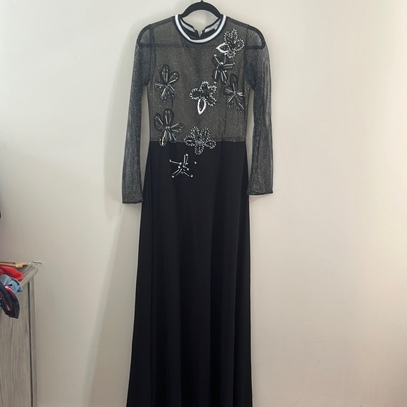 PatBO Black Gown (Floral Details)